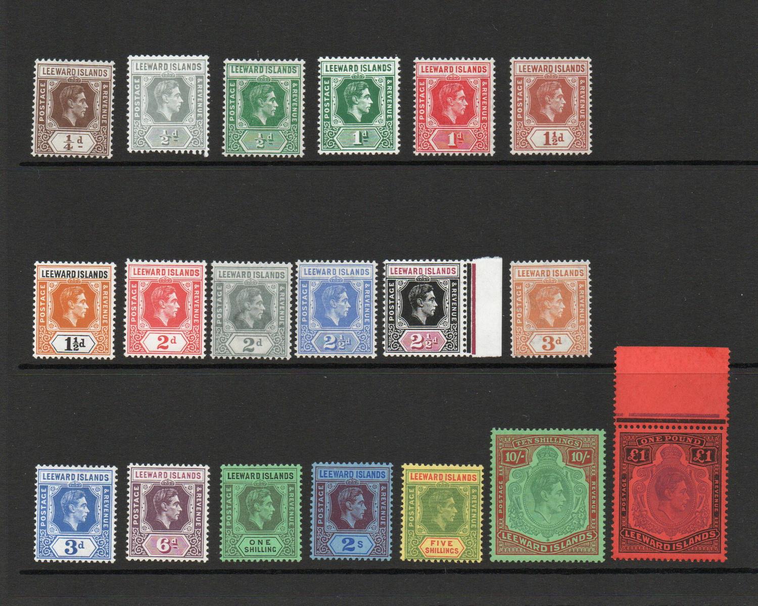 LEEWARD ISLANDS 1938 DEFINITIVE SET MNH