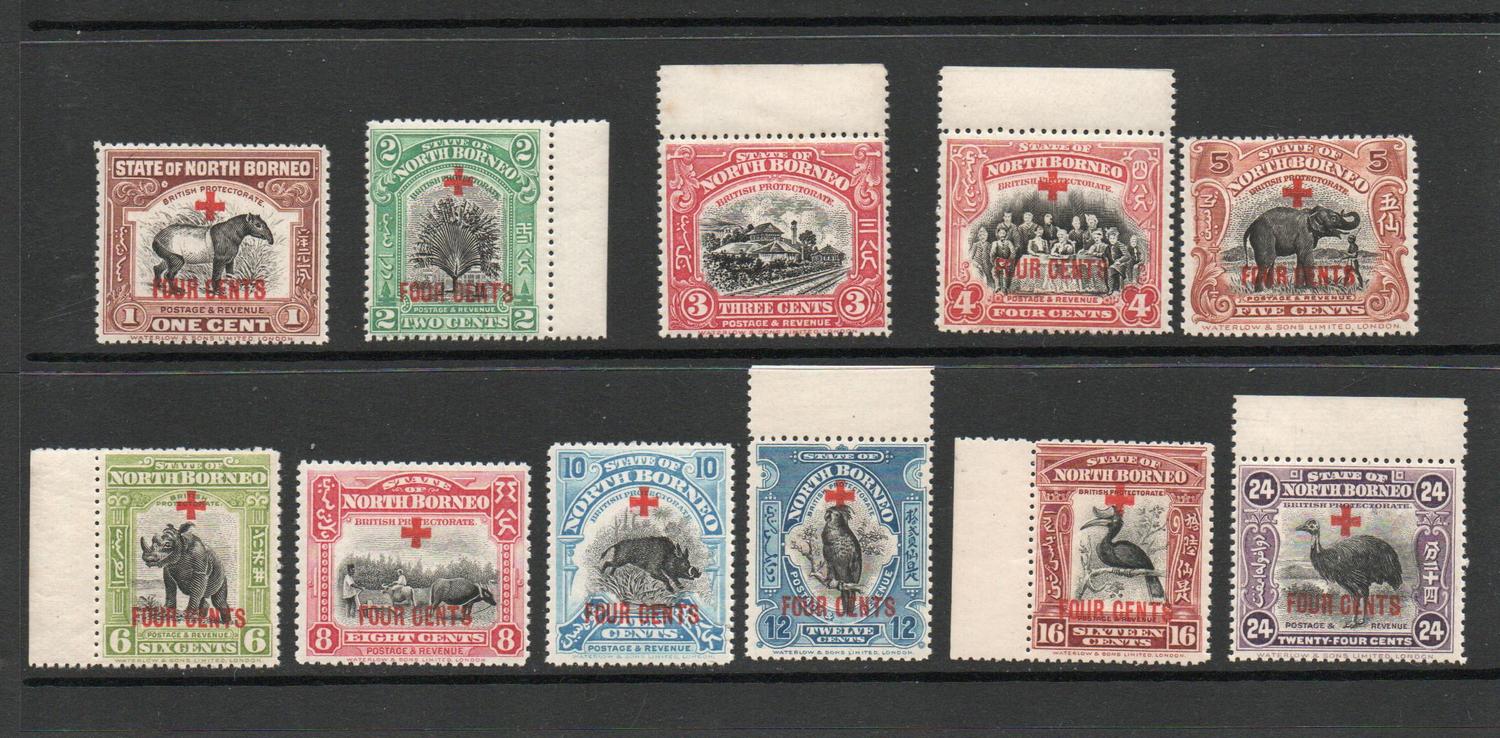 NORTH BORNEO SG 235-45  RED CROSS SET TO 24 CENTS. MNH