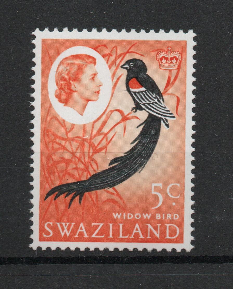 SWAZILAND SG 96w 5 CENT BIRD WITH INVERTED WATERMARK. MNH