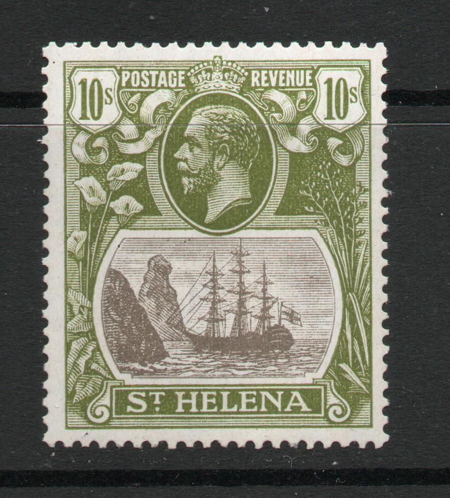 ST HELENA SG 112 1922 10/- VALUE L/M/M