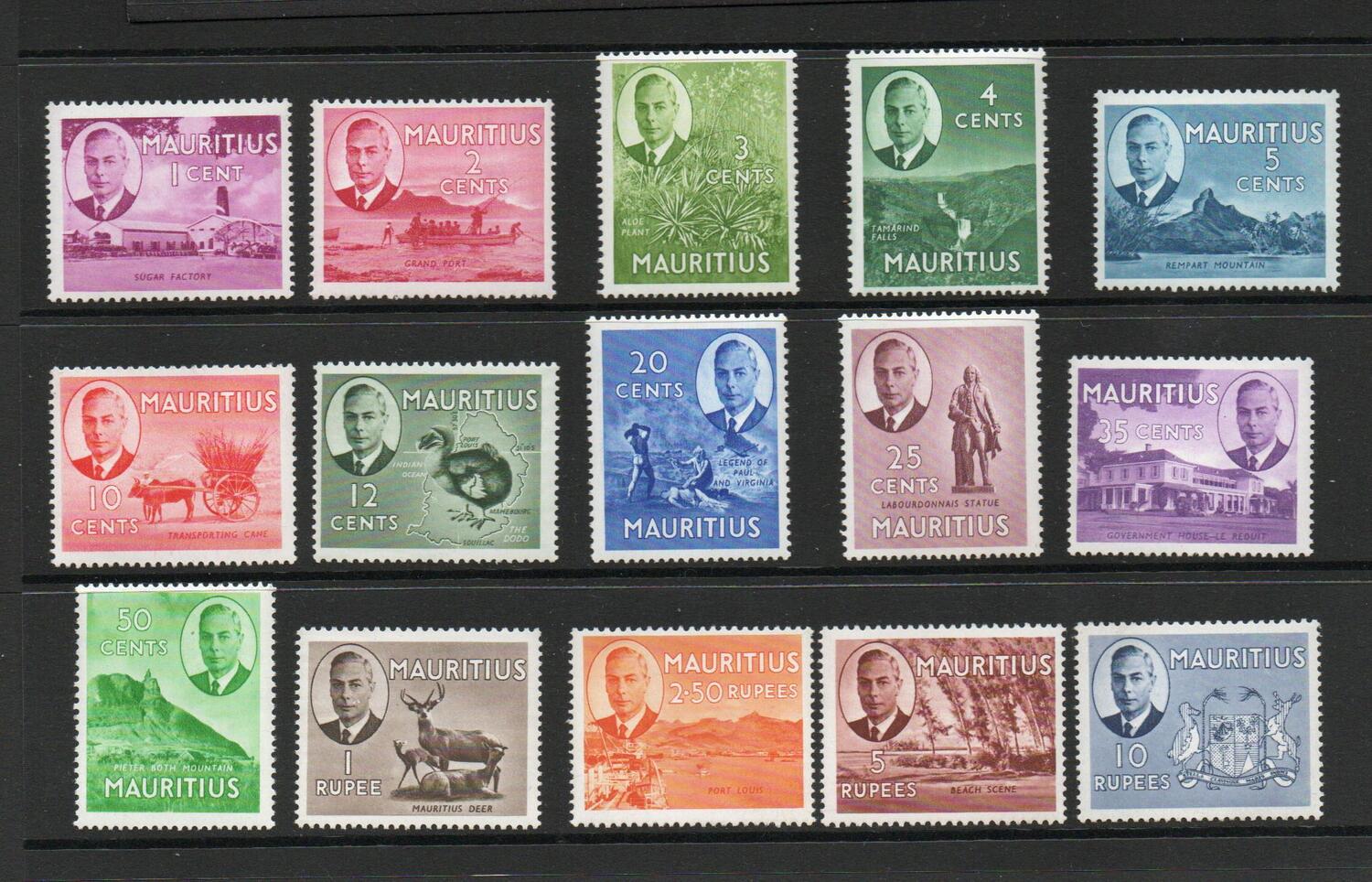 MAURITIUS SG 276-90 DEFINITIVE SET MNH