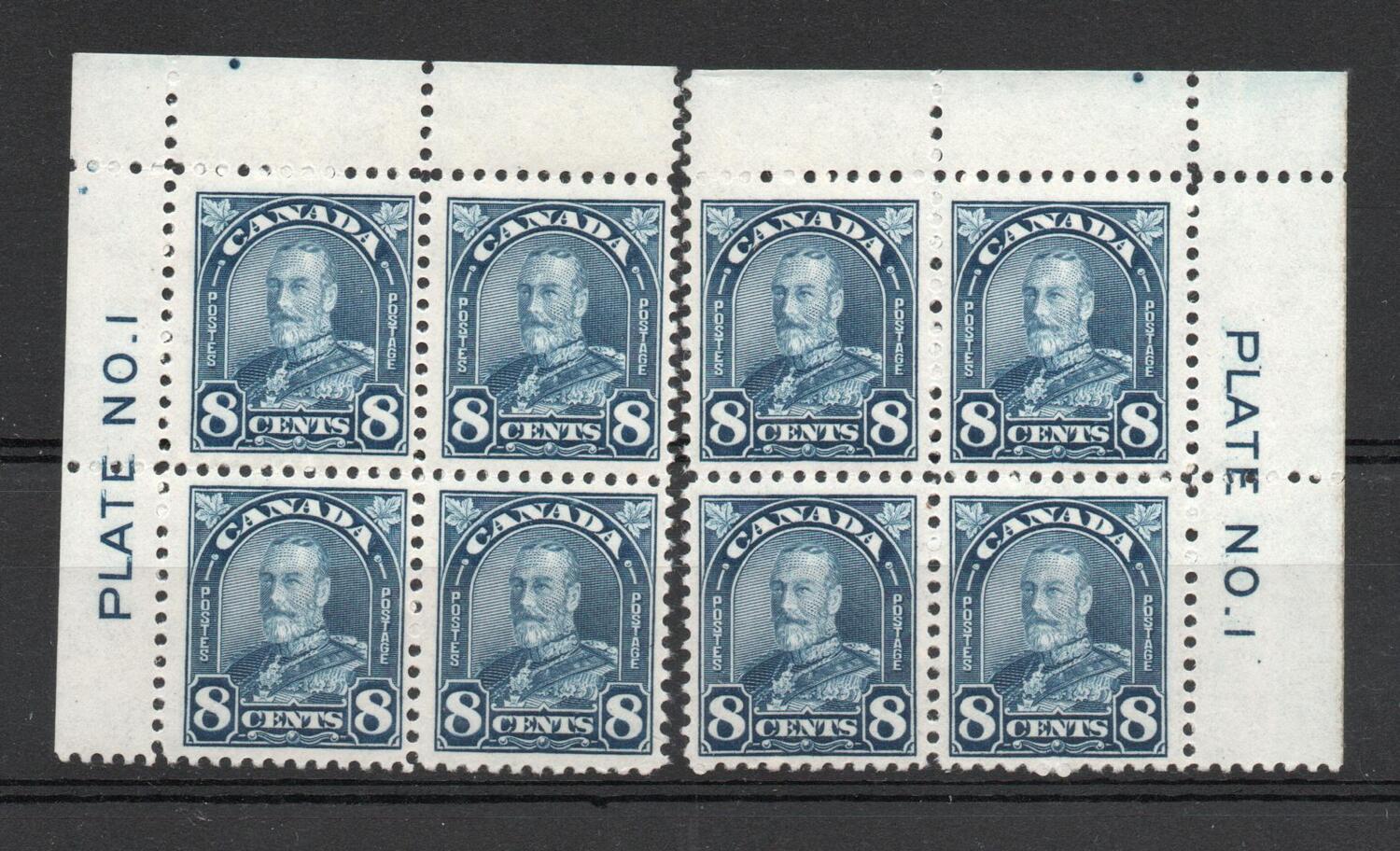 CANADA SG 297  2 X PLATE 1 BLOCKS MNH