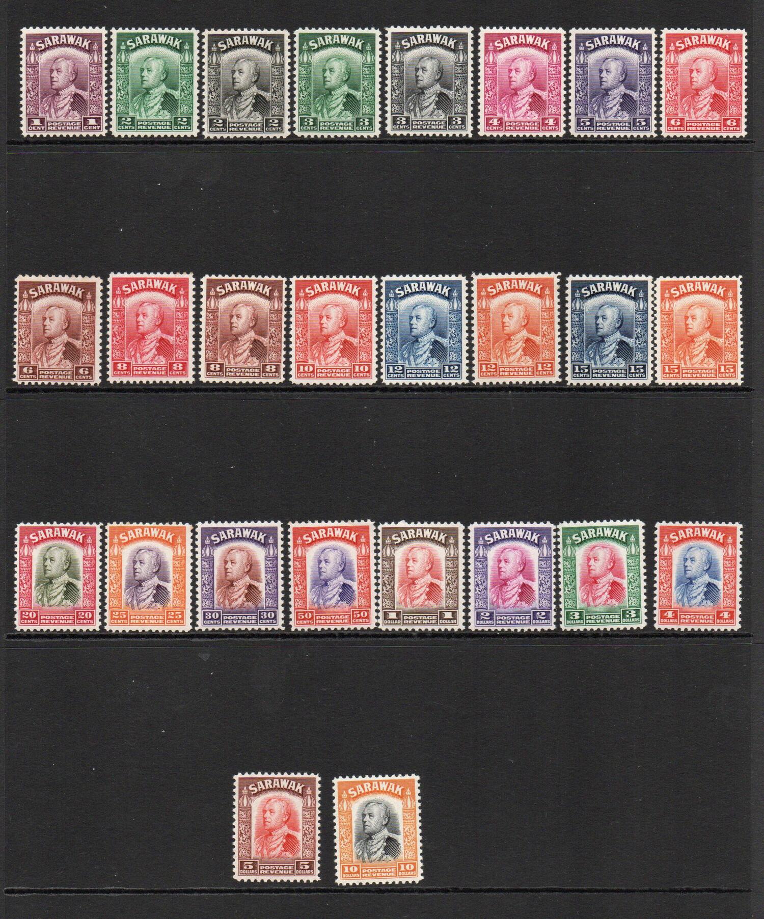 SARAWAKSG 106-123 1934 DEFINITIVE SET OF 26 MNH