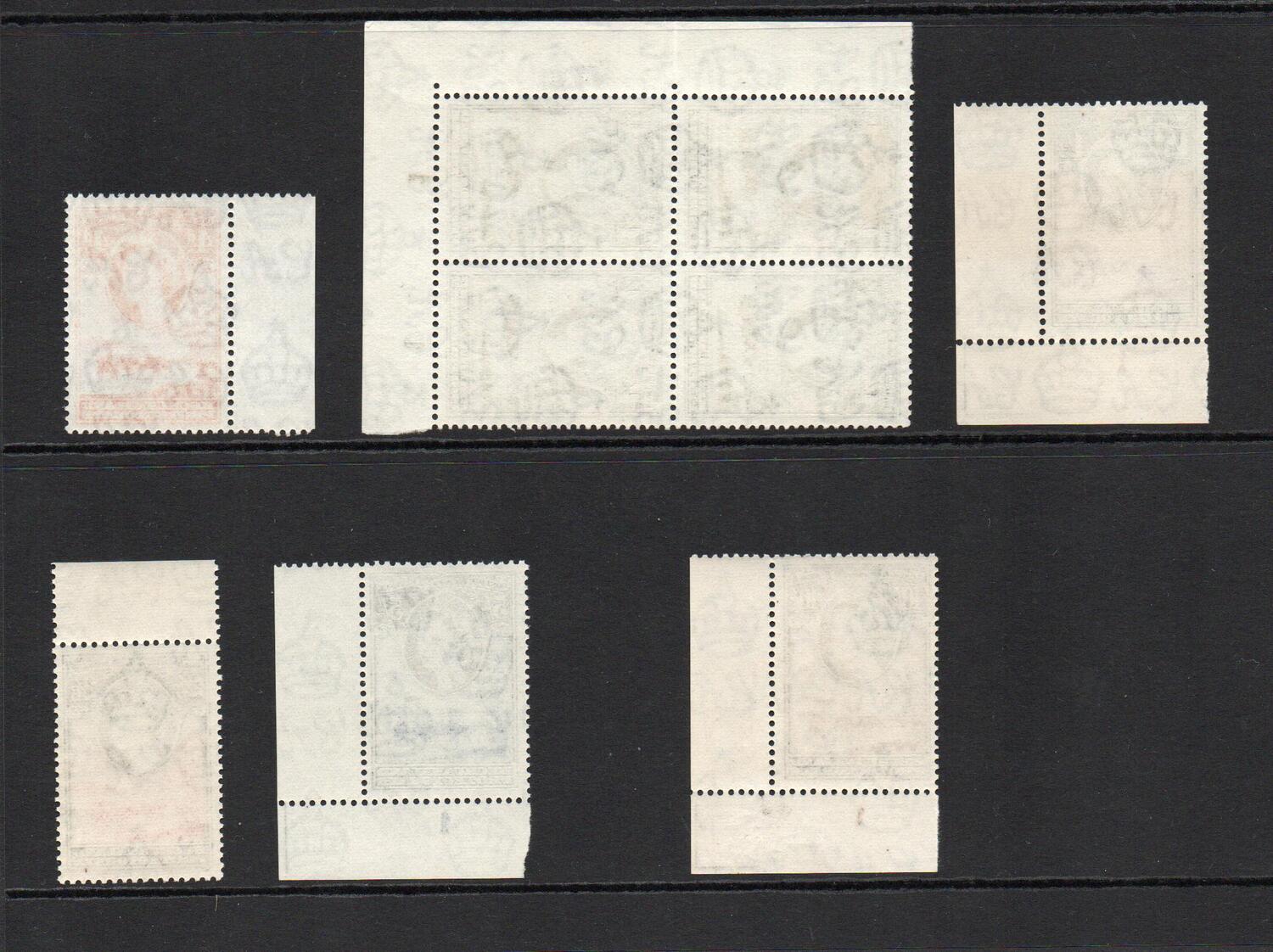 BECHUANALAND 1955 A RANGE OF PLATE BLOCKS, BLOCKS AND SINGLES.  ALL MNH