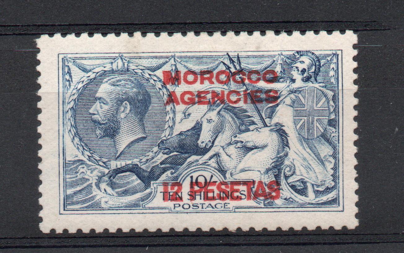 MOROCCO AGENCIES SPANISH  SG 141 10/- SEAHORSE M/M