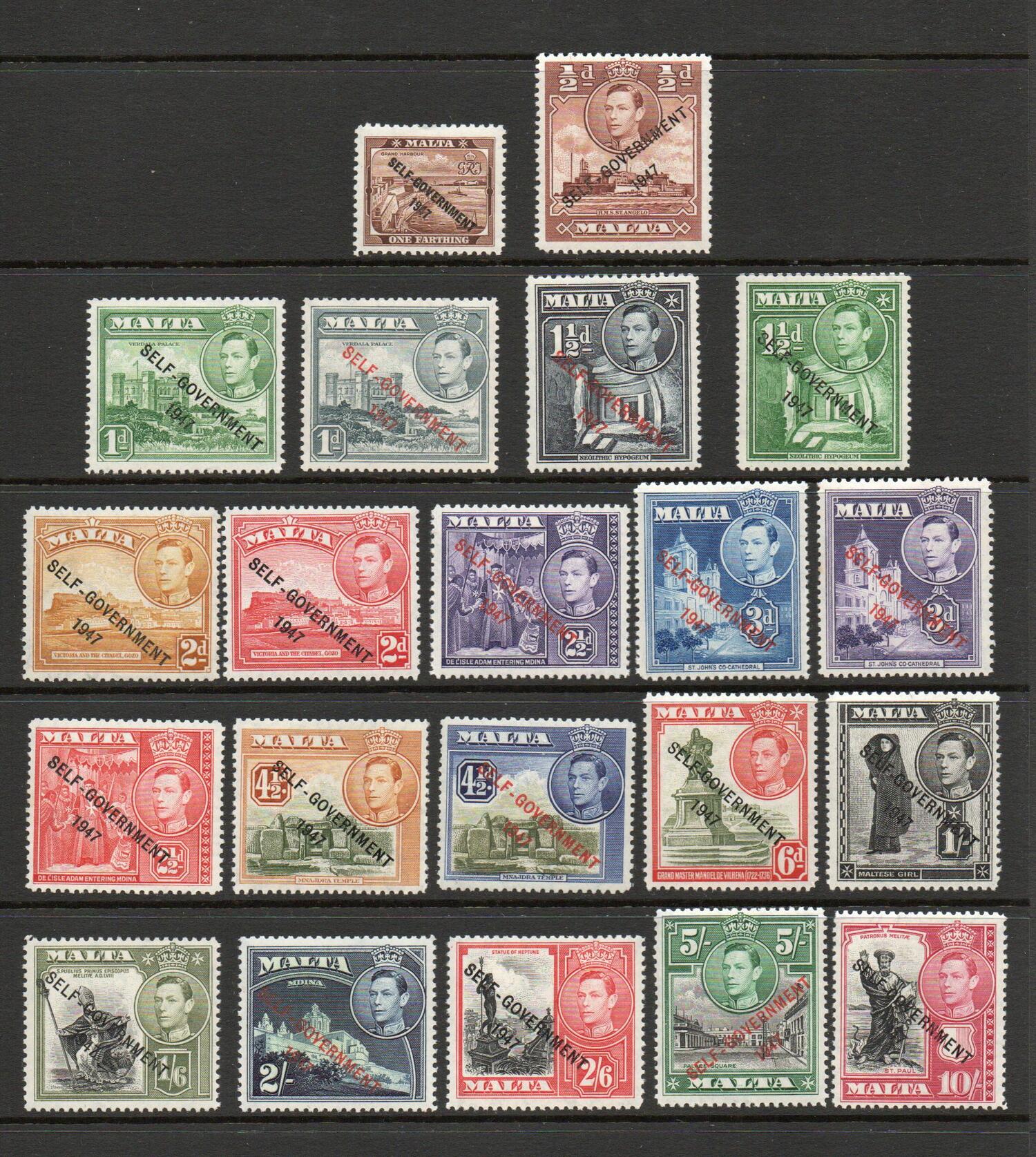 MALTA SG 234-48 SELF GOVERNMENT SET MNH