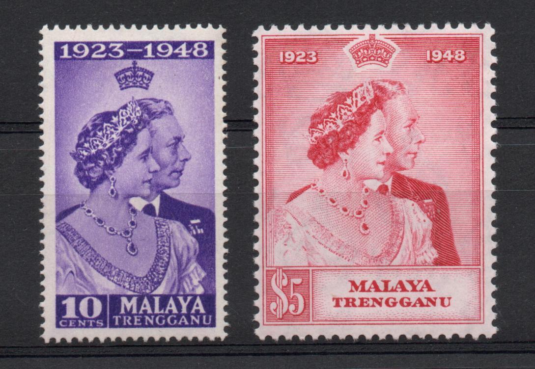 TRENGGANU SG 61-2 GVI SILVER WEDDING PAIR M/M