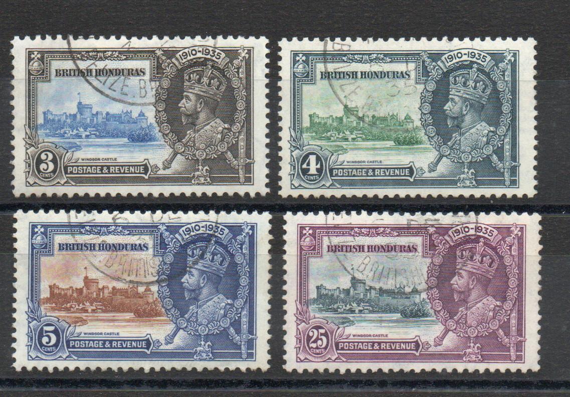 BRITISH HONDURAS SG 143-6 SILVER JUBILEE FINE USED 