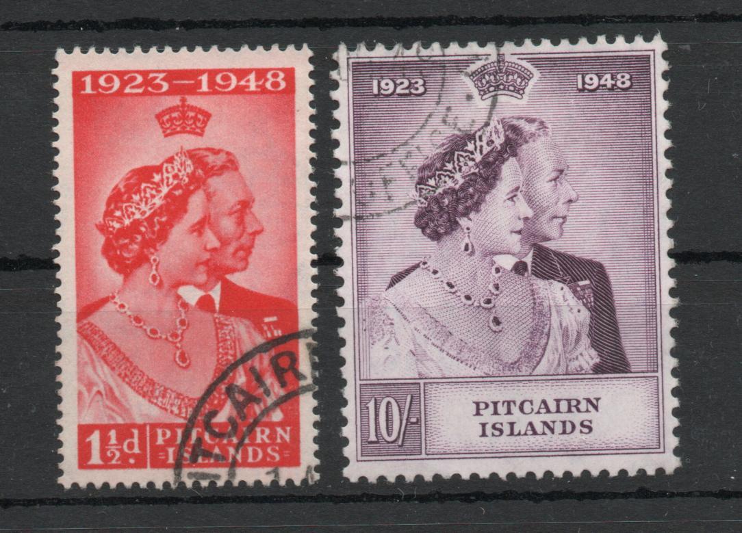PITCAIRN ISLANDS SG 11-12 ROYAL SILVER WEDDING. FINE USED