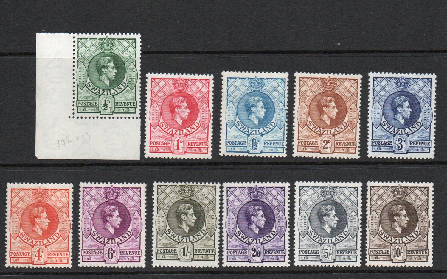 SWAZILAND SG 28-38 PERF 13.5 X 13 MNH