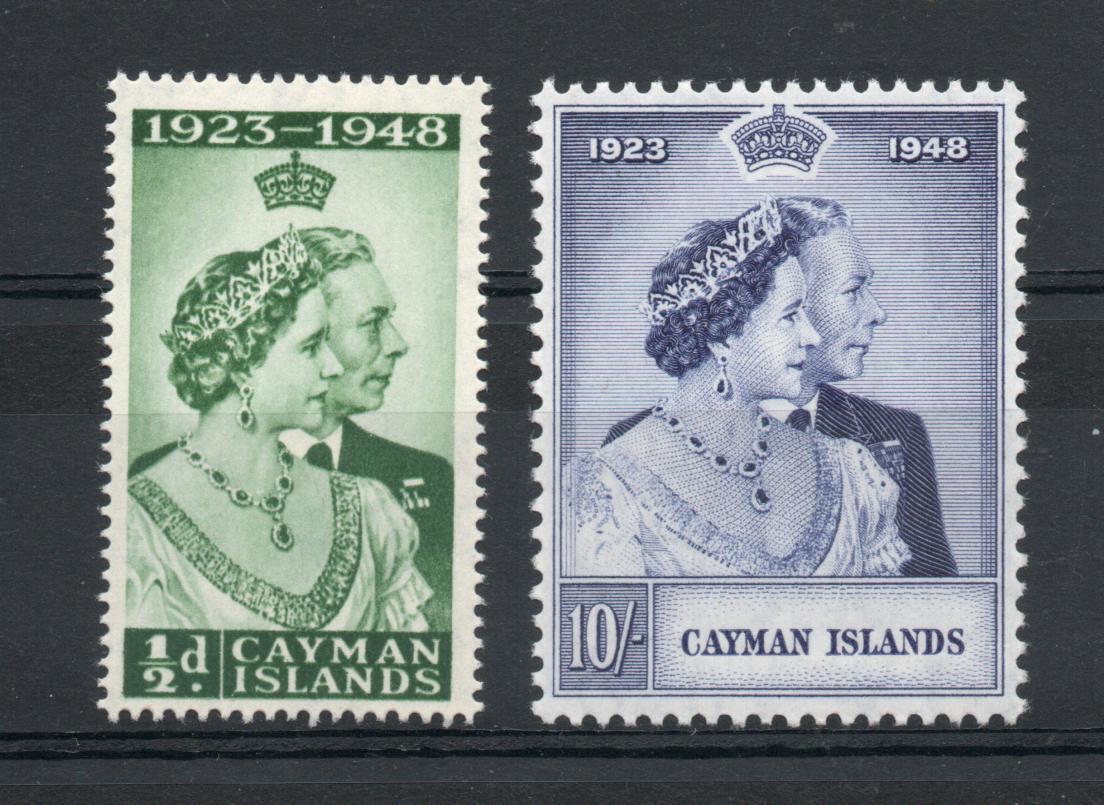 CAYMAN ISLANDS SG 129-30 ROYAL SIVER WEDDING PAIR M/M