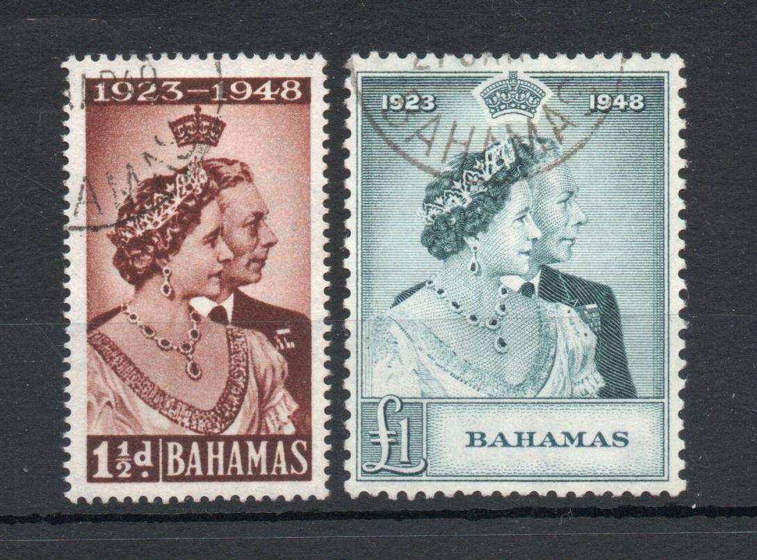 BAHAMAS SG 194-5 ROYAL SILVER WEDDING PAIR FINE USED