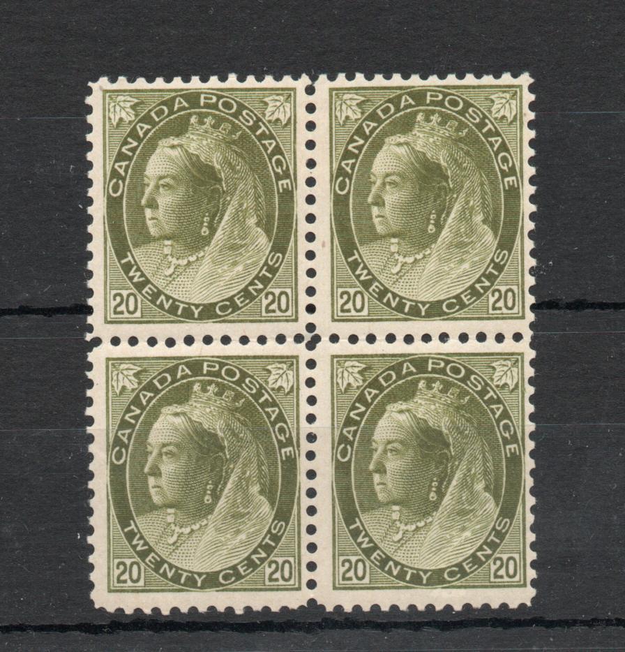 CANADA SG 165 20 CENT BLOCK OF 4 L/M/M