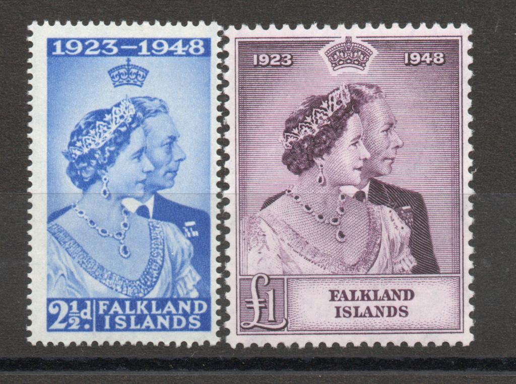 FALKLAND ISLANDS SG 166-7 ROYAL SILVER WEDDING M/M