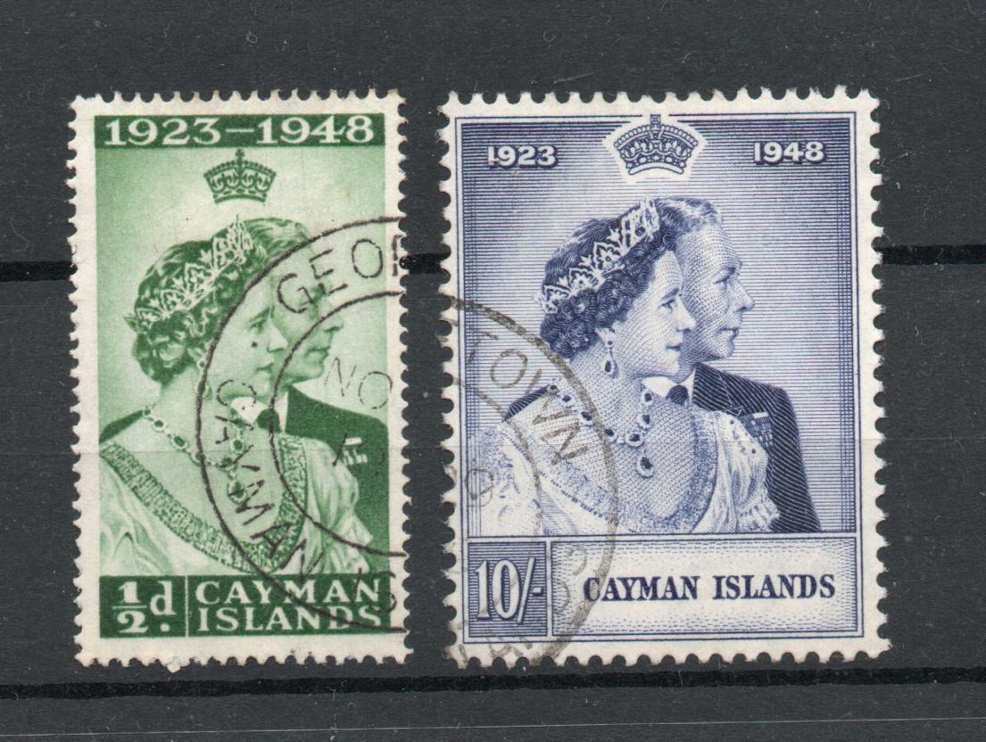 CAYMAN ISLANDS SG 129-30 SIVER WEDDING FINE USED