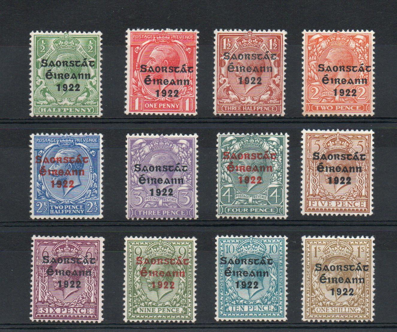 IRELAND SG 52-63 SET TO 1/- MNH
