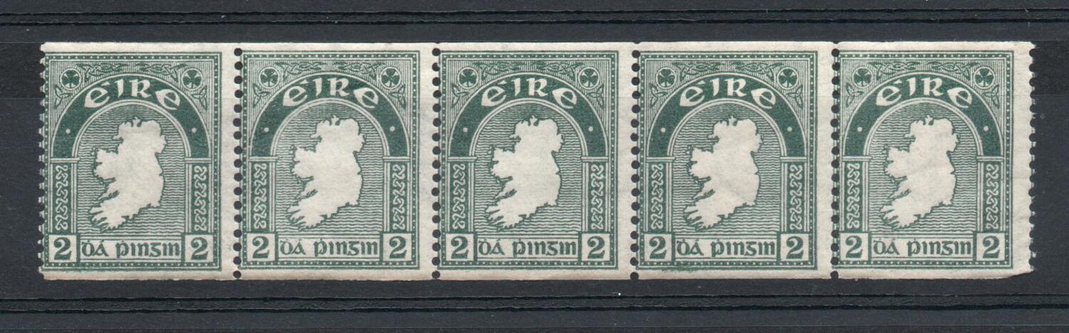 IRELAND SG 74A IMPERF X PERF 14 COIL STRIP MNH