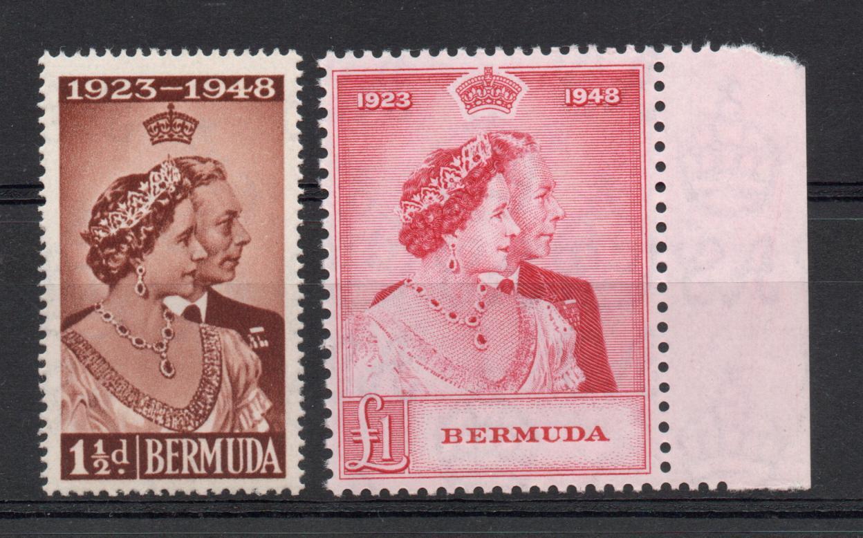 BERMUDA GVI ROYAL SILVER WEDDINGNG MNH
