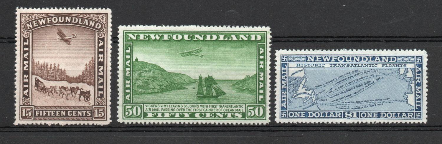 NEWFOUNDLAND SG 195-7 WITH WATERMARK MNH