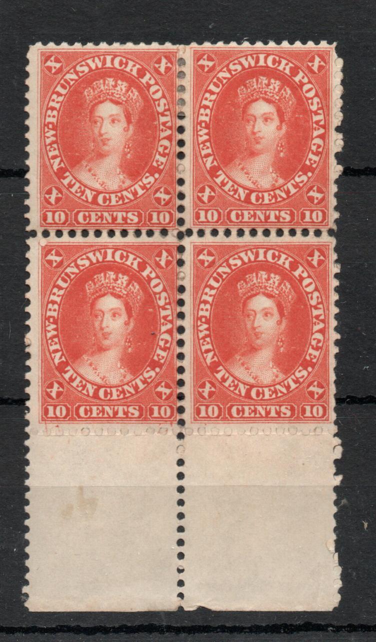 CANADA NEW BRUNSWICK BLOCK OF 4 SG 17 M/M+ MNH