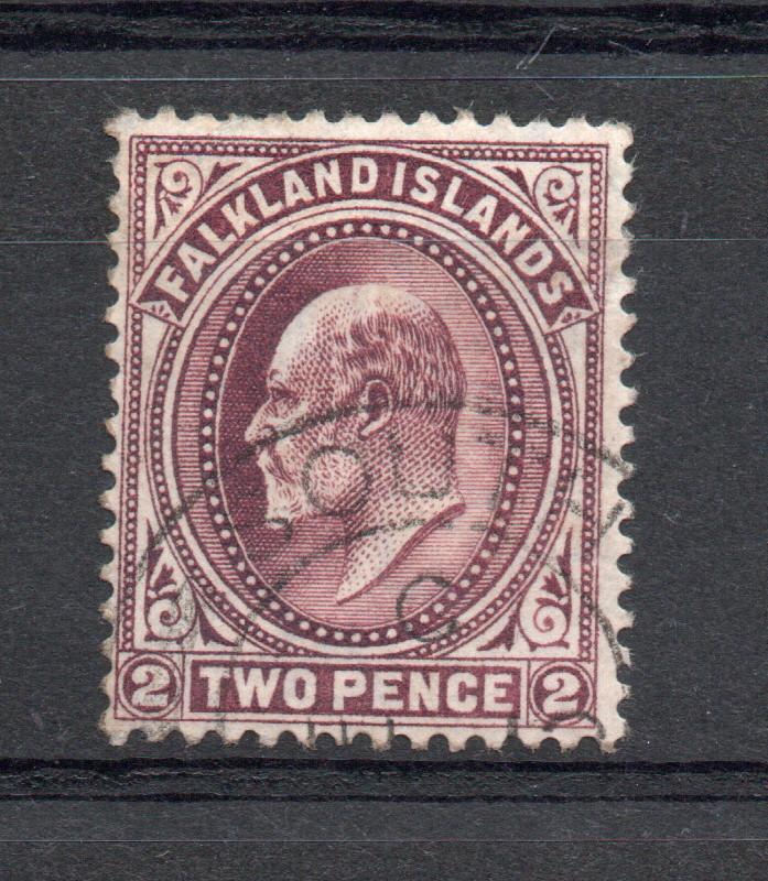 FALKLAND ISLAND SG 45b 2d REDDISH PURPLE USED