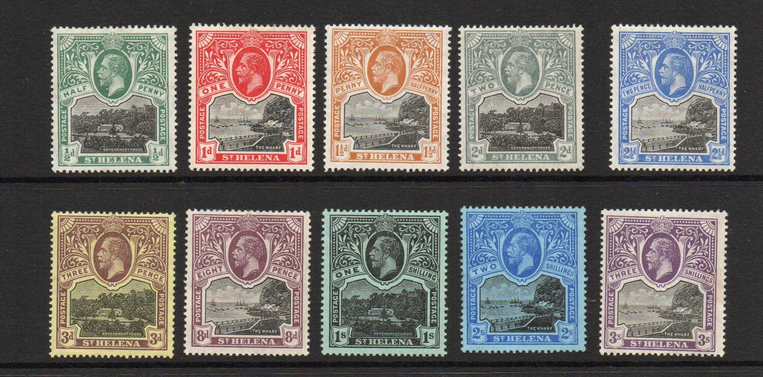 ST HELENA SG 72-81 1912 GV DEFINITVE SET M/M