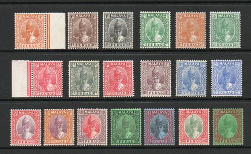 MALAYA PERAK SG 103-21  1938 DEFINITIVE SET M/M