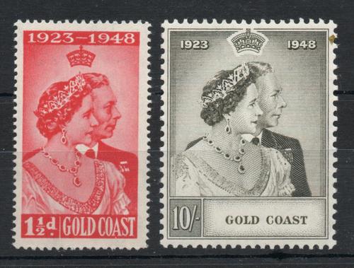 GOLD COAST SG 147-8 GVI ROYAL SILVER WEDDING PAIR. MNH