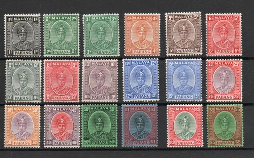 MALAYA PAHANG SG 29-46 1935 DEFINS SET OF 18 M/M