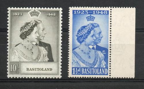 BASUTOLAND SG 36-37 1948 ROYAL SILVER WEDDING PAIR MNH