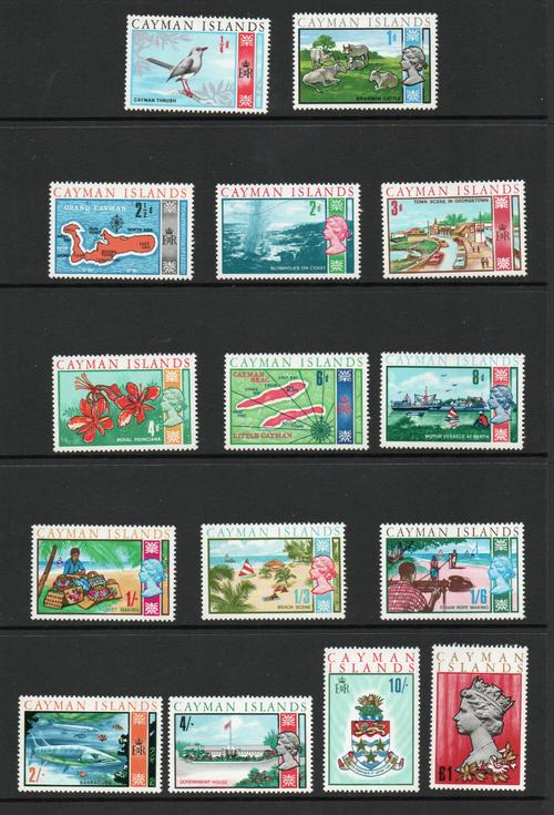 CAYMAN ISLAND SG 222-236 1969 DEFINITIVE SET MNH