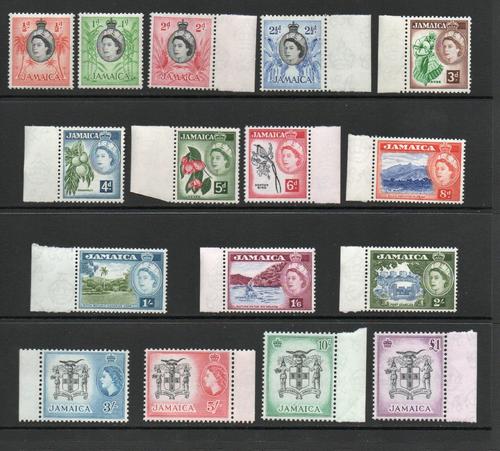 JAMAICA SG 159-74 1956 DEFINITIVE SET MNH