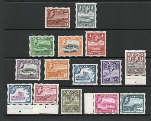 ANTIGUA SG 120a-134 1953 QE II DEFINITIVE SET MNH