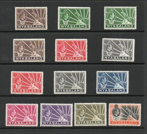 NYASALAND SG 130-138 1938-44 SET TO 1/- M/M