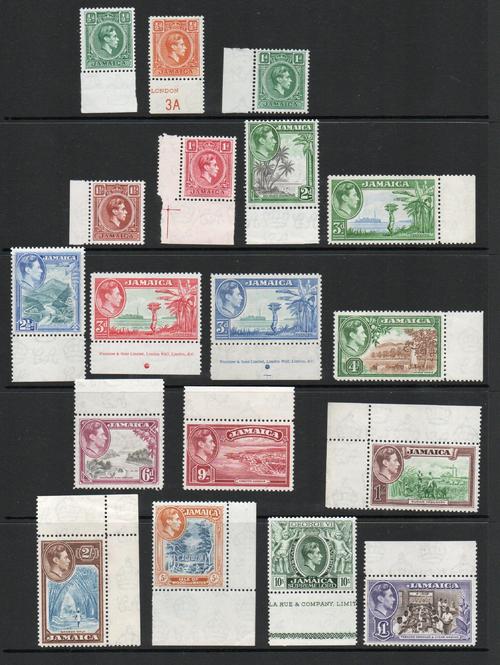 JAMAICA SG 121-131a 1938 GVI DEFINITIVE SET MNH