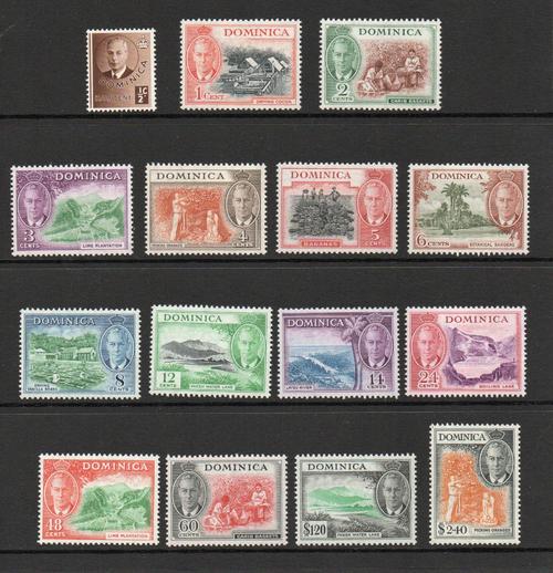 DOMINCA SG 120-34 GVI DEFINITIVE SET MNH