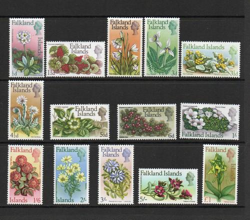 FALKLAND ISLANDS SG 232-245 FLOWERS SET. MNH