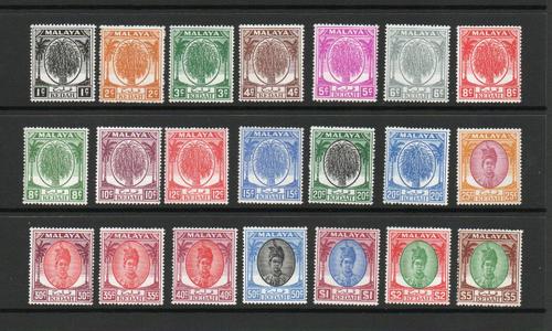 MALAYA KEDAH STATE SG 76-90 GVI SET MNH