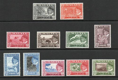 MALAYA JOHORE SG 155-65 1960 DEFINITIVE SET. M/M