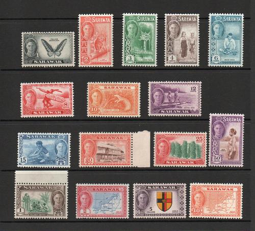 SARAWAK SG 171-86 GVI DEFINITIVE SET MNH