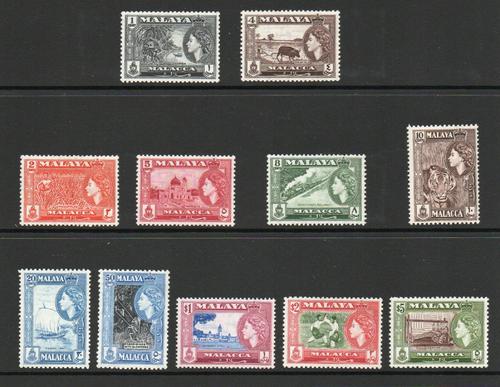 MALAYA MALACCA SG 39-49 DEFINITIVE SET MNH