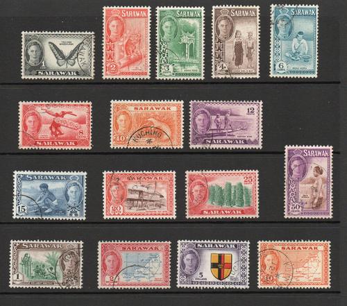 SARAWAK SG 171-86 GVI DEFINITIVE SET FINE USED