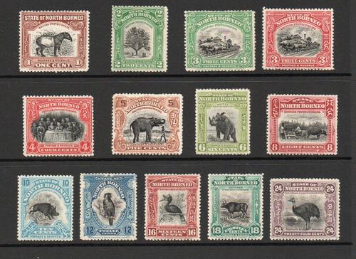 NORTH BORNEO SG 158-76 1909 ANIMALS SET. M/M