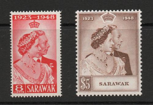 SARAWAKSG 165-6 ROYAL SILVER WEDDDING MNH