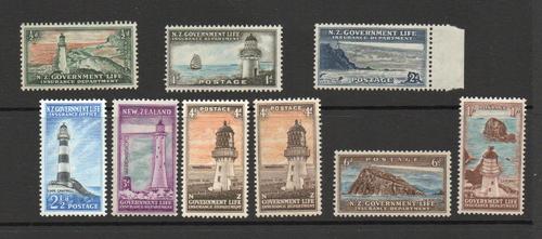 NEW ZEALAND SG L42-49 + L47a LIGHTHOUSE SET MNH