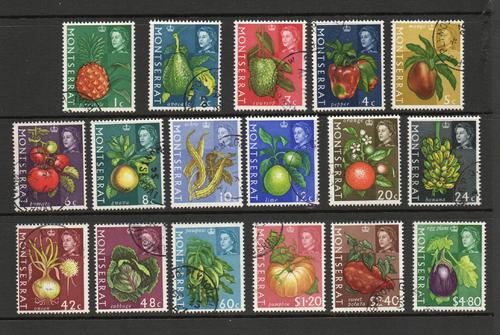 MONTSERRAT SG 160-76 FRUITS & VEGETABLES SET FINE USED 