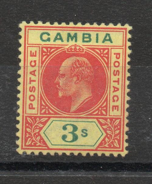 GAMBIA SG 56a ED VII 3/- 