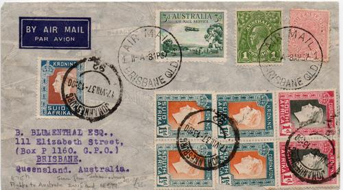 AUSTRALIA MRS BONNEY FLIGHT COVER REF E 715h