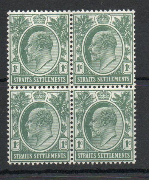 MALAYA STRAITS SETTLEMENTS SG 127 BLOCK OF 4 MNH