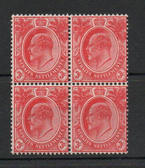 MALAYA STRAITS SETTLEMENTS SG 153   BLOCK OF 4 MNH
